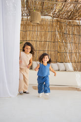 Beige Crop Top Linen Set